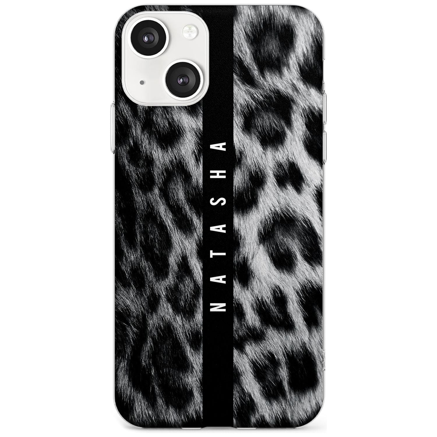 Personalised Snow Leopard Print Custom Phone Case iPhone 13 / Clear Case,iPhone 13 Mini / Clear Case,iPhone 14 / Clear Case,iPhone 14 Plus / Clear Case Blanc Space