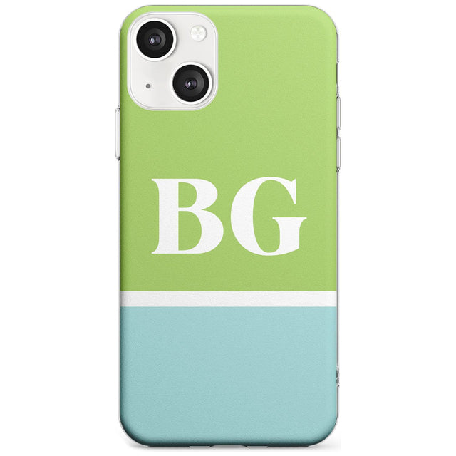 Personalised Colourblock: Green & Turquoise Custom Phone Case iPhone 13 / Clear Case,iPhone 13 Mini / Clear Case,iPhone 14 / Clear Case,iPhone 14 Plus / Clear Case Blanc Space
