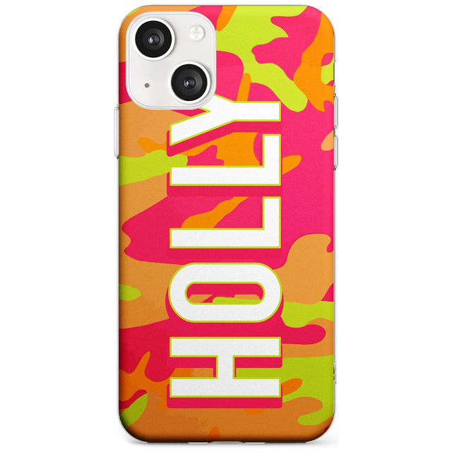 Personalised Colourful Neon Camo Custom Phone Case iPhone 13 / Clear Case,iPhone 13 Mini / Clear Case,iPhone 14 / Clear Case,iPhone 14 Plus / Clear Case Blanc Space