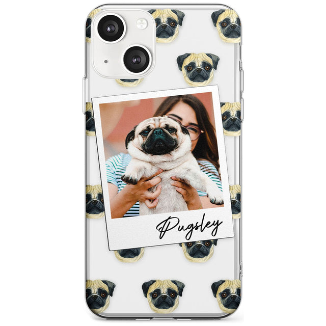 Personalised Pug - Dog Photo Custom Phone Case iPhone 13 / Clear Case,iPhone 13 Mini / Clear Case,iPhone 14 / Clear Case,iPhone 14 Plus / Clear Case Blanc Space