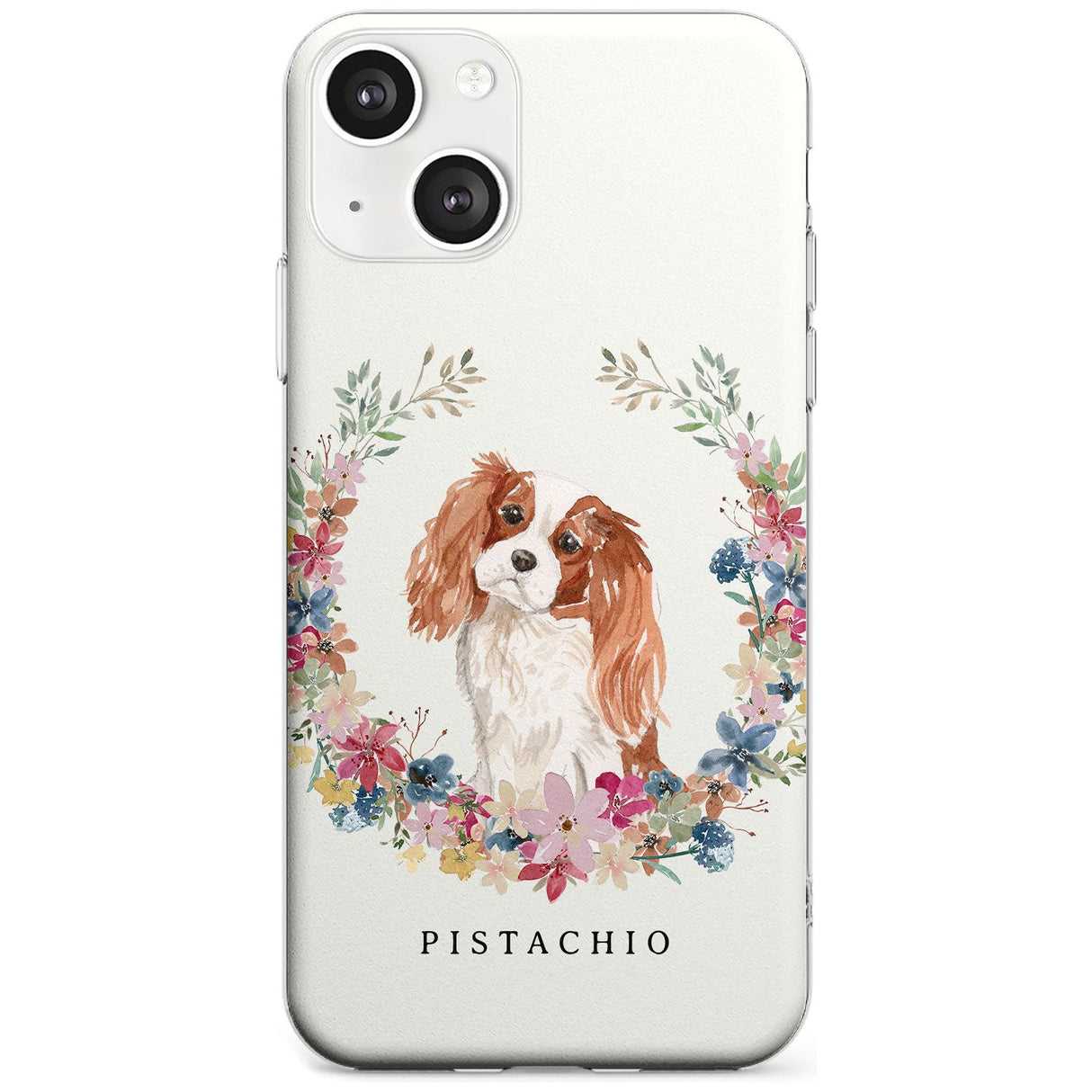 Personalised Cavalier King Charles Portrait Spaniel Custom Phone Case iPhone 13 / Clear Case,iPhone 13 Mini / Clear Case,iPhone 14 / Clear Case,iPhone 14 Plus / Clear Case Blanc Space