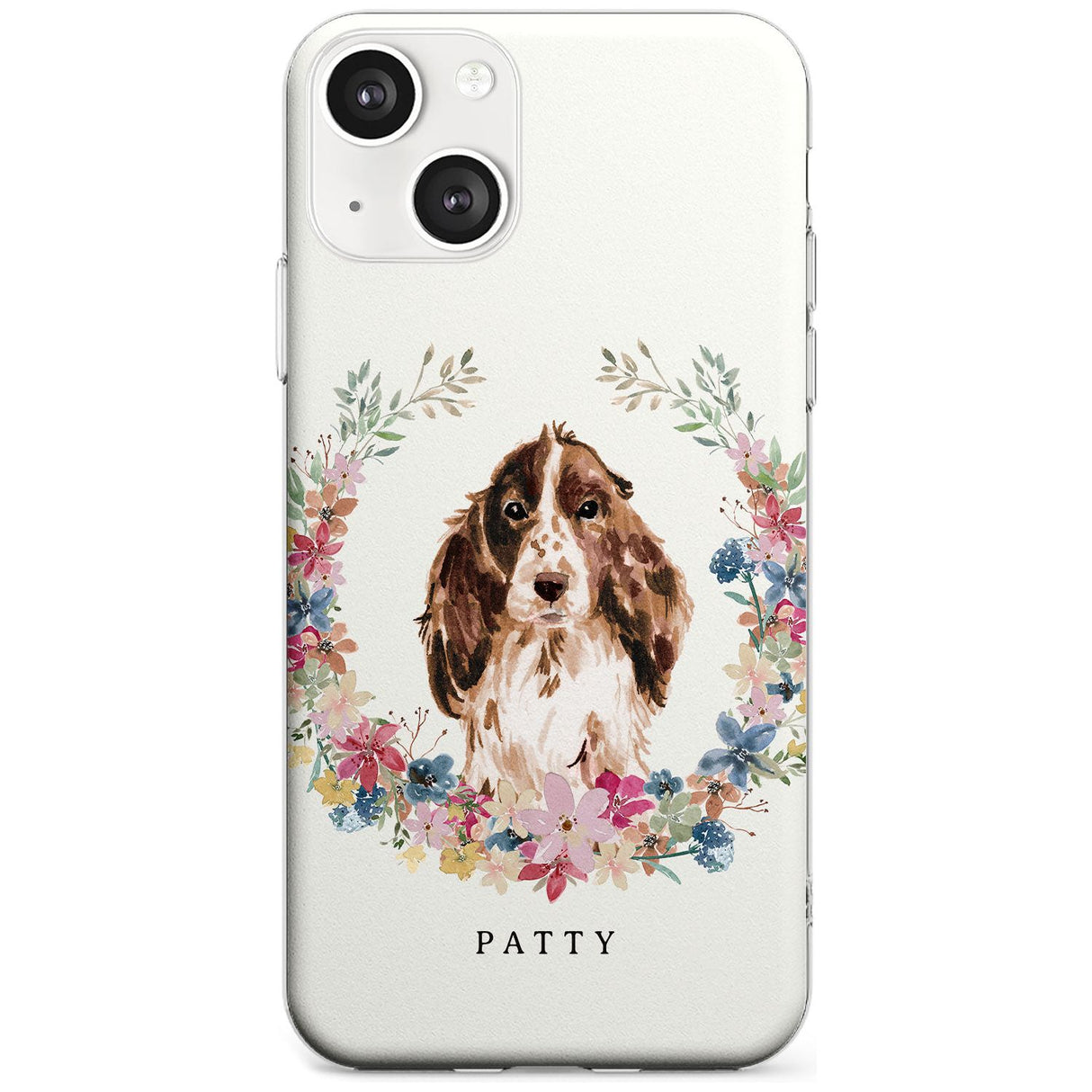 Personalised Brown Cocker Spaniel - Watercolour Dog Portrait Custom Phone Case iPhone 13 / Clear Case,iPhone 13 Mini / Clear Case,iPhone 14 / Clear Case,iPhone 14 Plus / Clear Case Blanc Space