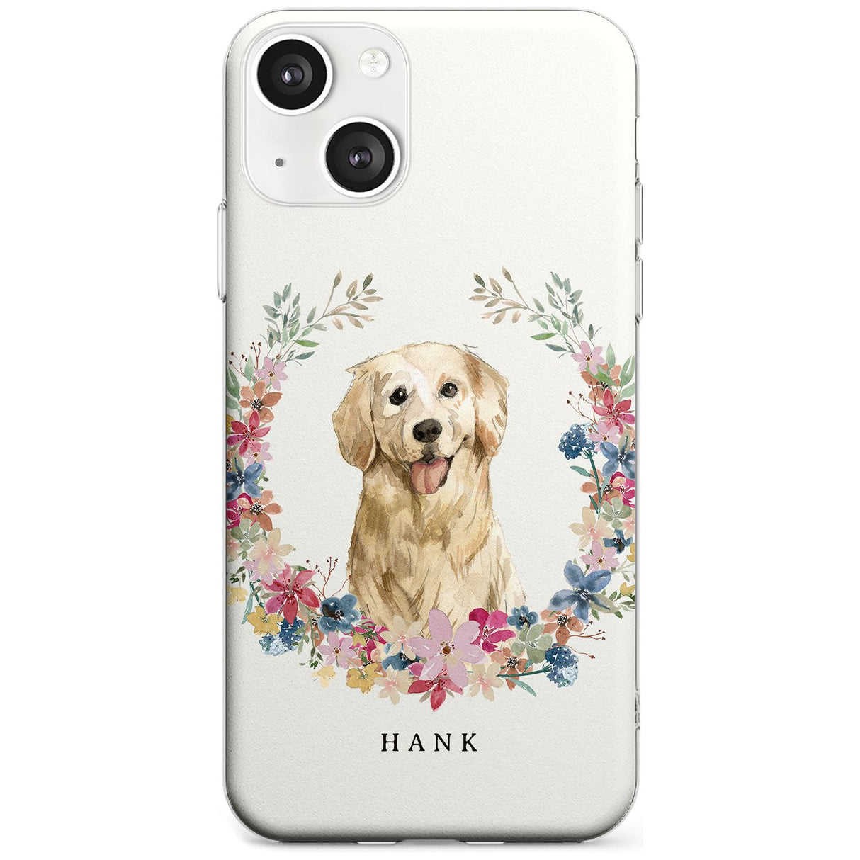 Personalised Golden Retriever - Watercolour Dog Portrait Custom Phone Case iPhone 13 / Clear Case,iPhone 13 Mini / Clear Case,iPhone 14 / Clear Case,iPhone 14 Plus / Clear Case Blanc Space