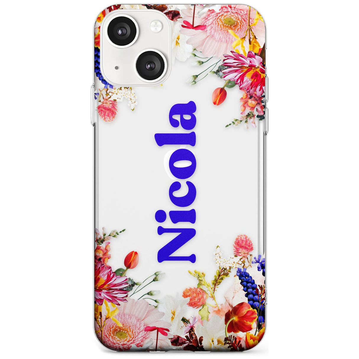 Personalised Text with Floral Borders Custom Phone Case iPhone 13 / Clear Case,iPhone 13 Mini / Clear Case,iPhone 14 / Clear Case,iPhone 14 Plus / Clear Case Blanc Space