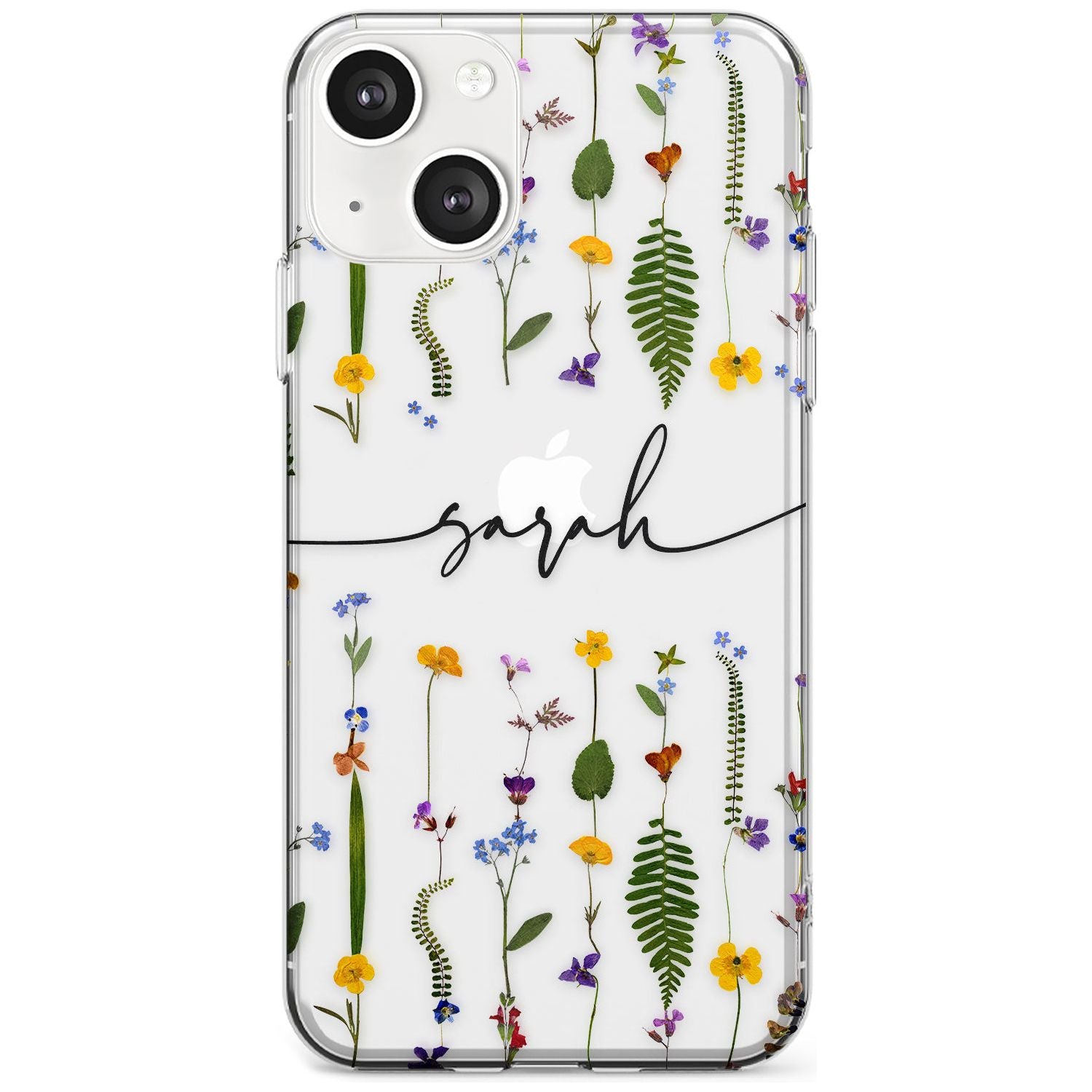Personalised Wildflower Floral Custom Phone Case iPhone 13 / Clear Case,iPhone 13 Mini / Clear Case,iPhone 14 / Clear Case,iPhone 14 Plus / Clear Case Blanc Space
