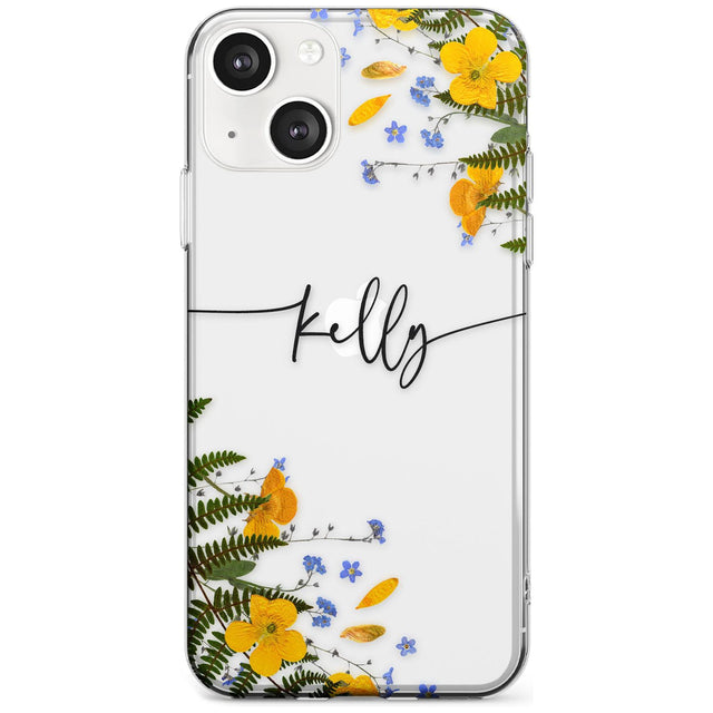 Personalised Ferns & Wildflowers Custom Phone Case iPhone 13 / Clear Case,iPhone 13 Mini / Clear Case,iPhone 14 / Clear Case,iPhone 14 Plus / Clear Case Blanc Space