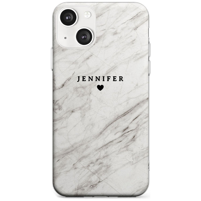 Personalised Light Grey & White Marble Texture Custom Phone Case iPhone 13 / Clear Case,iPhone 13 Mini / Clear Case,iPhone 14 / Clear Case,iPhone 14 Plus / Clear Case Blanc Space