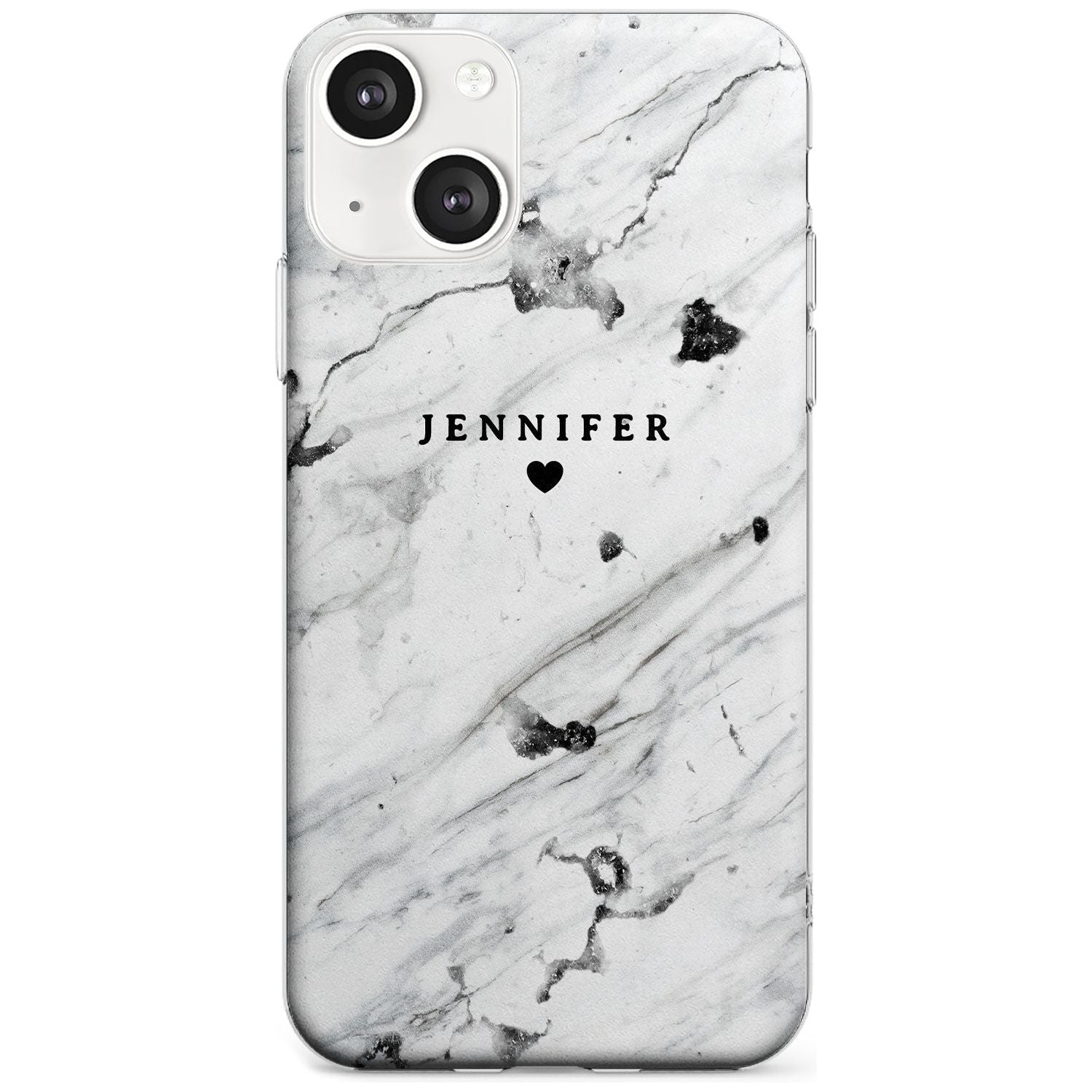 Personalised Black & White Marble Texture Custom Phone Case iPhone 13 / Clear Case,iPhone 13 Mini / Clear Case,iPhone 14 / Clear Case,iPhone 14 Plus / Clear Case Blanc Space