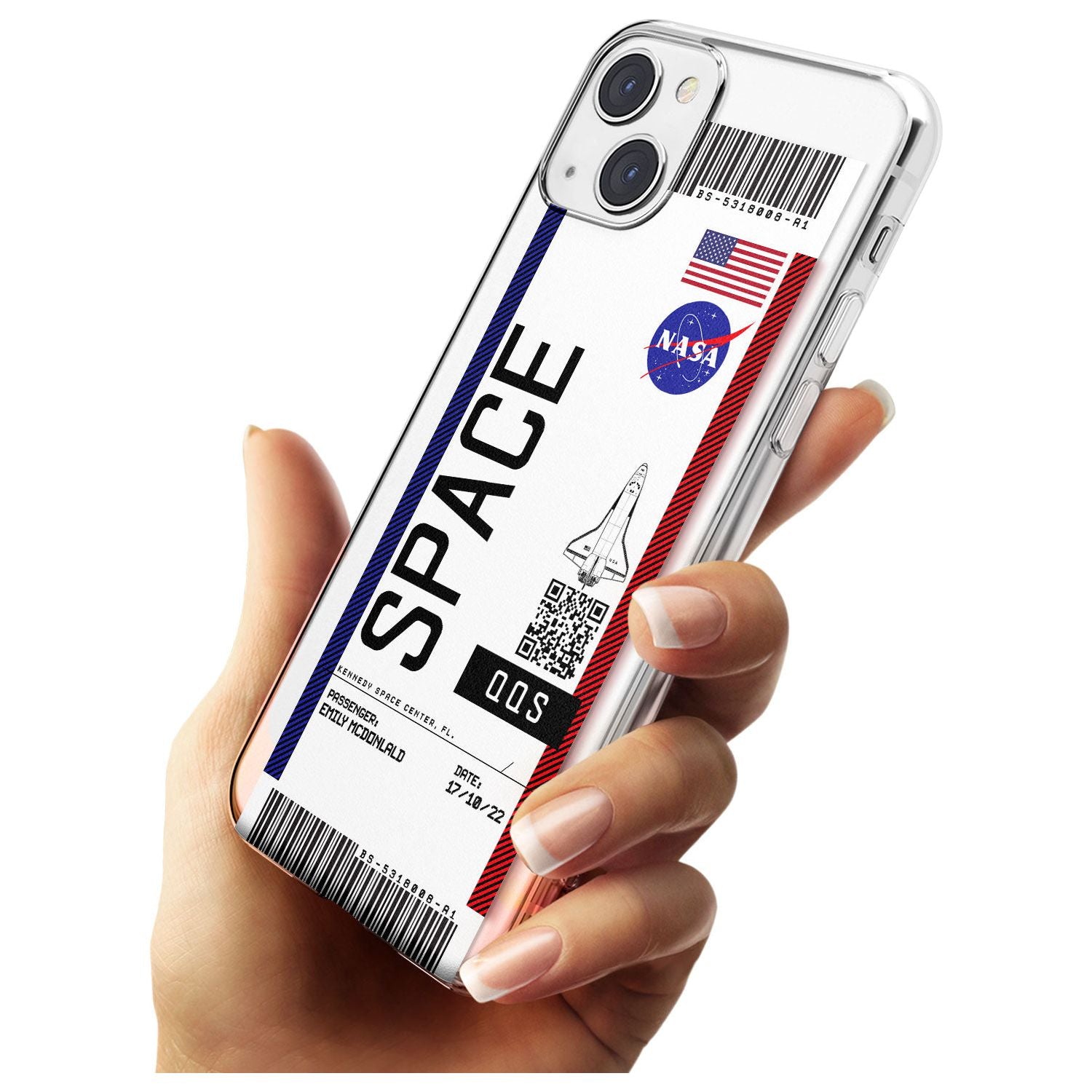 Personalised NASA Boarding Pass (Light) Slim Phone Case for iPhone 13 & 13 Mini
