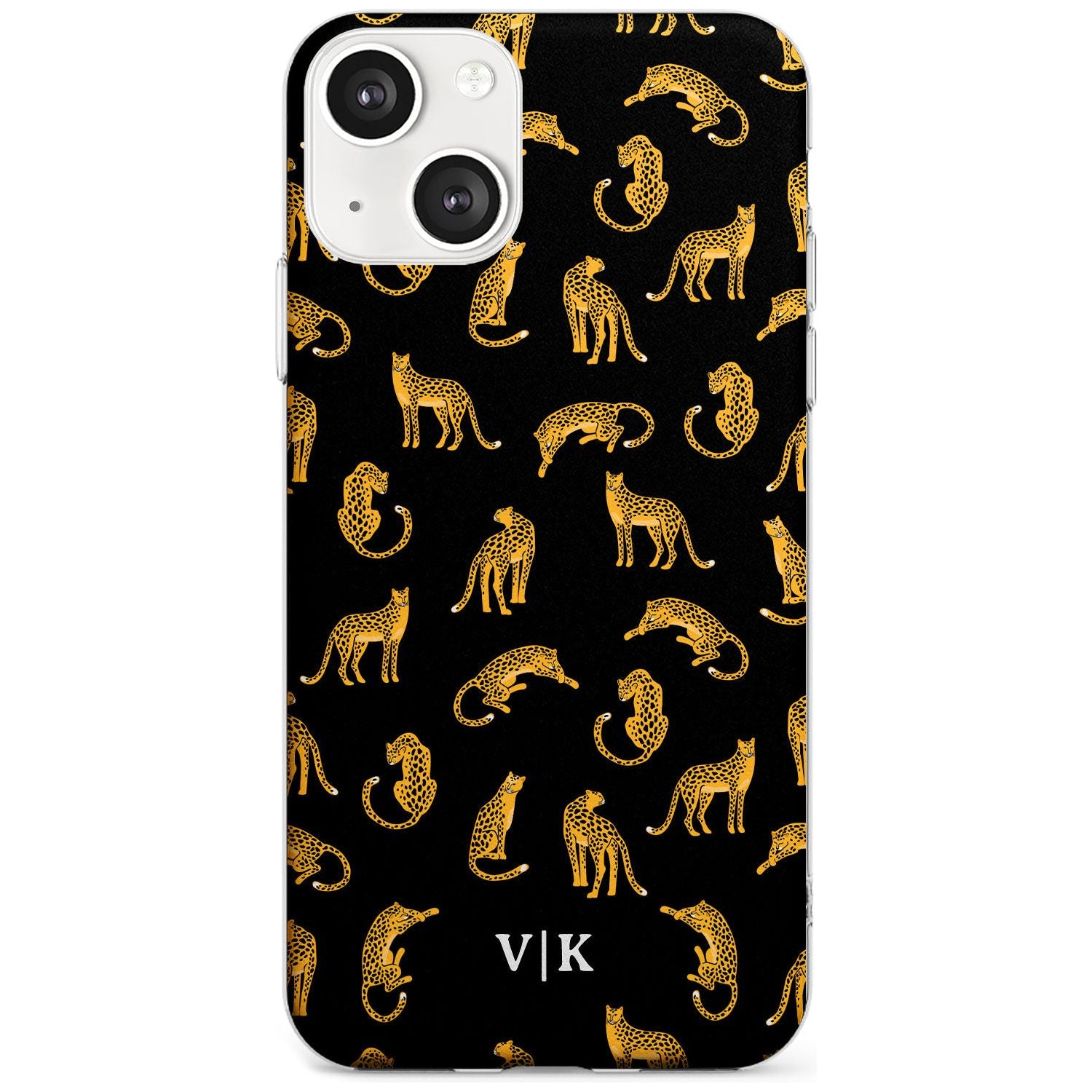 Personalised Cheetah Pattern: Black Custom Phone Case iPhone 13 / Clear Case,iPhone 13 Mini / Clear Case,iPhone 14 / Clear Case,iPhone 14 Plus / Clear Case Blanc Space