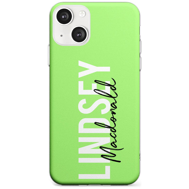 Personalised Bold Name: Lime Custom Phone Case iPhone 13 / Clear Case,iPhone 13 Mini / Clear Case,iPhone 14 / Clear Case,iPhone 14 Plus / Clear Case Blanc Space