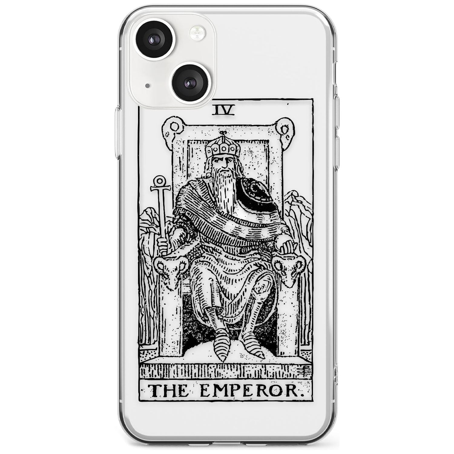 Personalised The Emperor Tarot Card - Transparent Custom Phone Case iPhone 13 / Clear Case,iPhone 13 Mini / Clear Case,iPhone 14 / Clear Case,iPhone 14 Plus / Clear Case Blanc Space