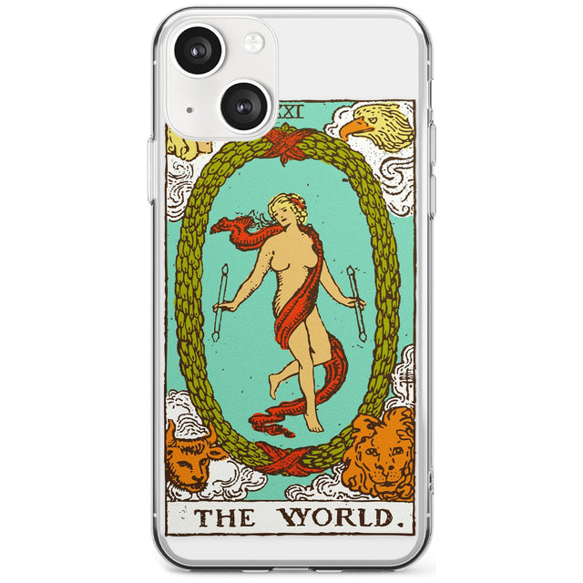 Personalised The World Tarot Card - Colour Custom Phone Case iPhone 13 / Clear Case,iPhone 13 Mini / Clear Case,iPhone 14 / Clear Case,iPhone 14 Plus / Clear Case Blanc Space
