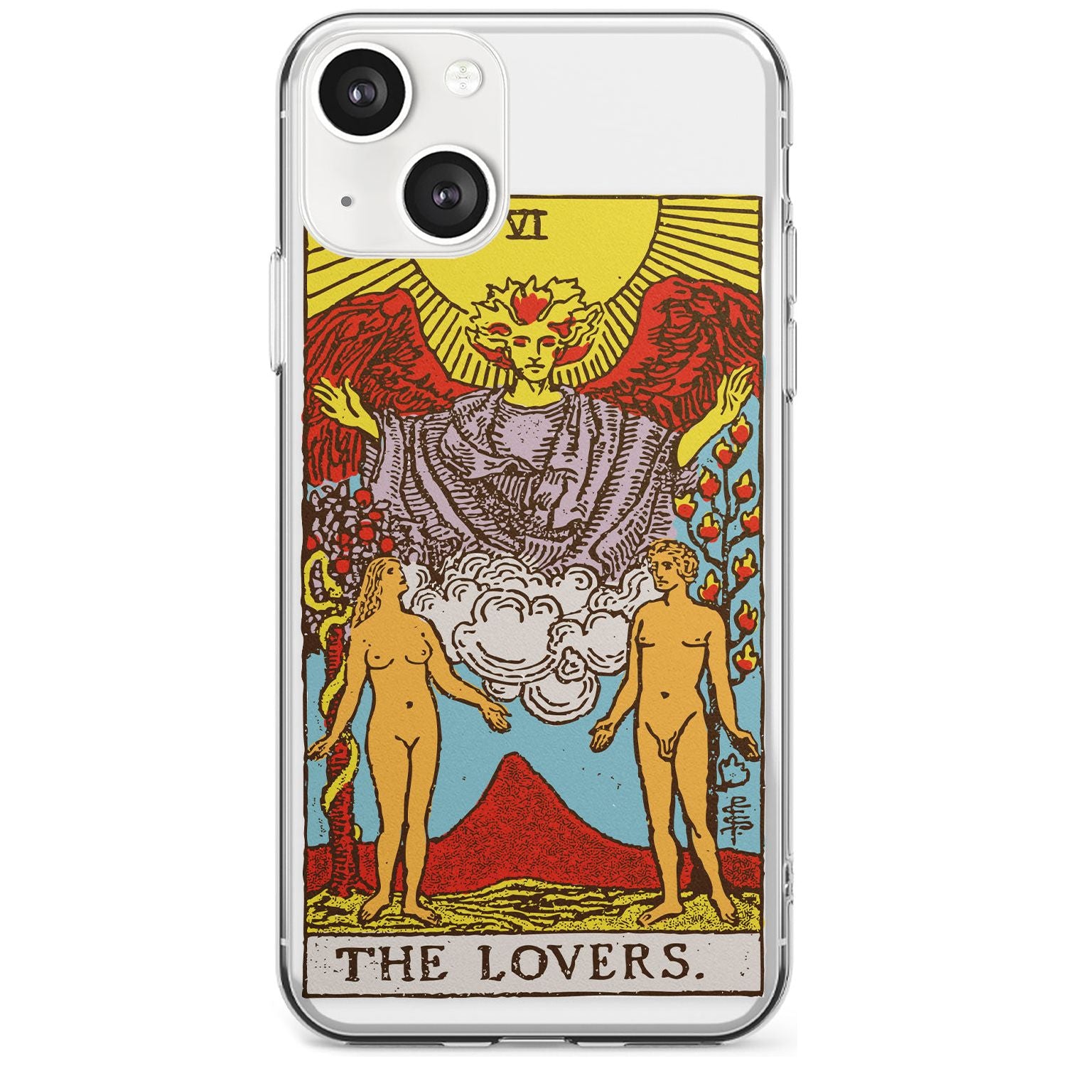 Personalised The Lovers Tarot Card - Colour Custom Phone Case iPhone 13 / Clear Case,iPhone 13 Mini / Clear Case,iPhone 14 / Clear Case,iPhone 14 Plus / Clear Case Blanc Space