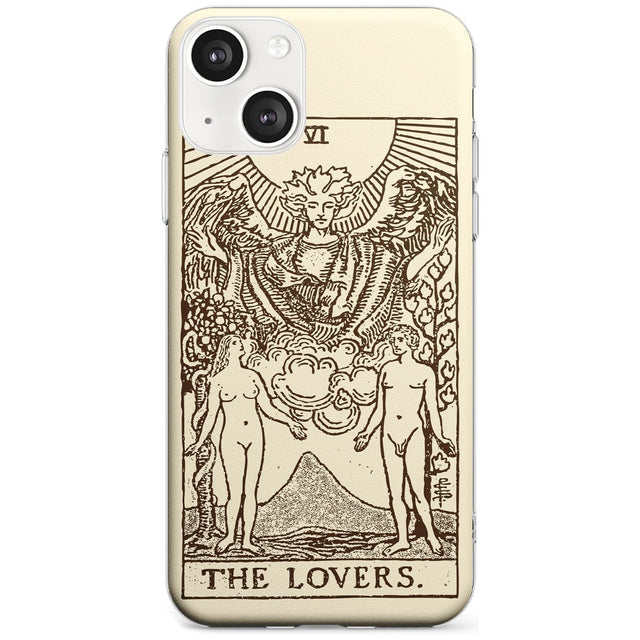 Personalised The Lovers Tarot Card - Solid Cream Custom Phone Case iPhone 13 / Clear Case,iPhone 13 Mini / Clear Case,iPhone 14 / Clear Case,iPhone 14 Plus / Clear Case Blanc Space