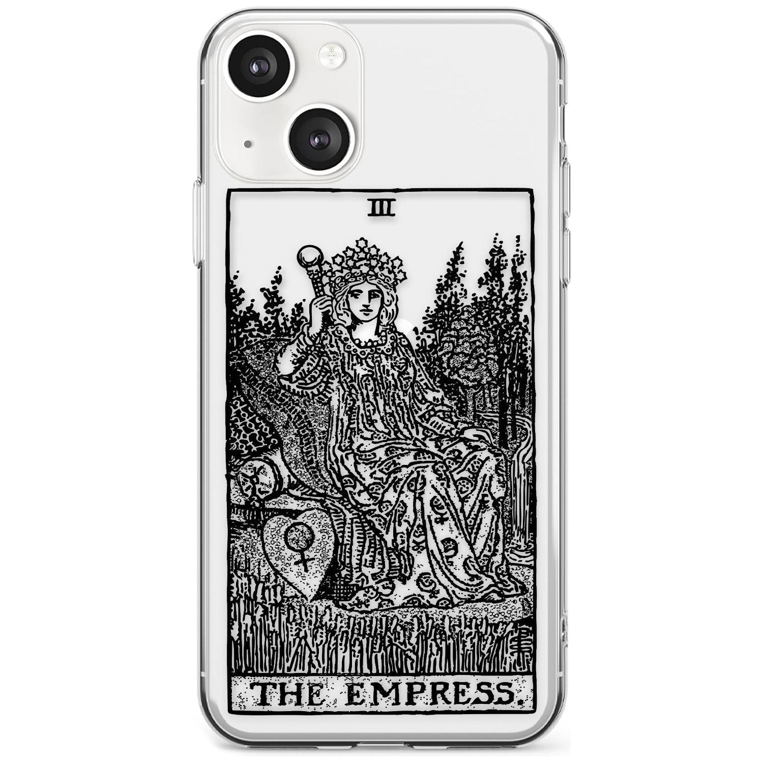 Personalised The Empress Tarot Card - Transparent Custom Phone Case iPhone 13 / Clear Case,iPhone 13 Mini / Clear Case,iPhone 14 / Clear Case,iPhone 14 Plus / Clear Case Blanc Space