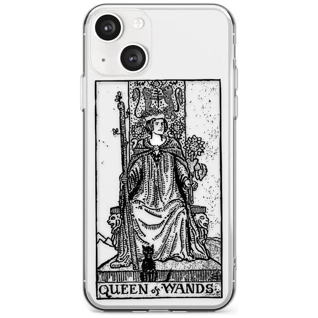 Personalised Queen of Wands Tarot Card - Transparent Custom Phone Case iPhone 13 / Clear Case,iPhone 13 Mini / Clear Case,iPhone 14 / Clear Case,iPhone 14 Plus / Clear Case Blanc Space