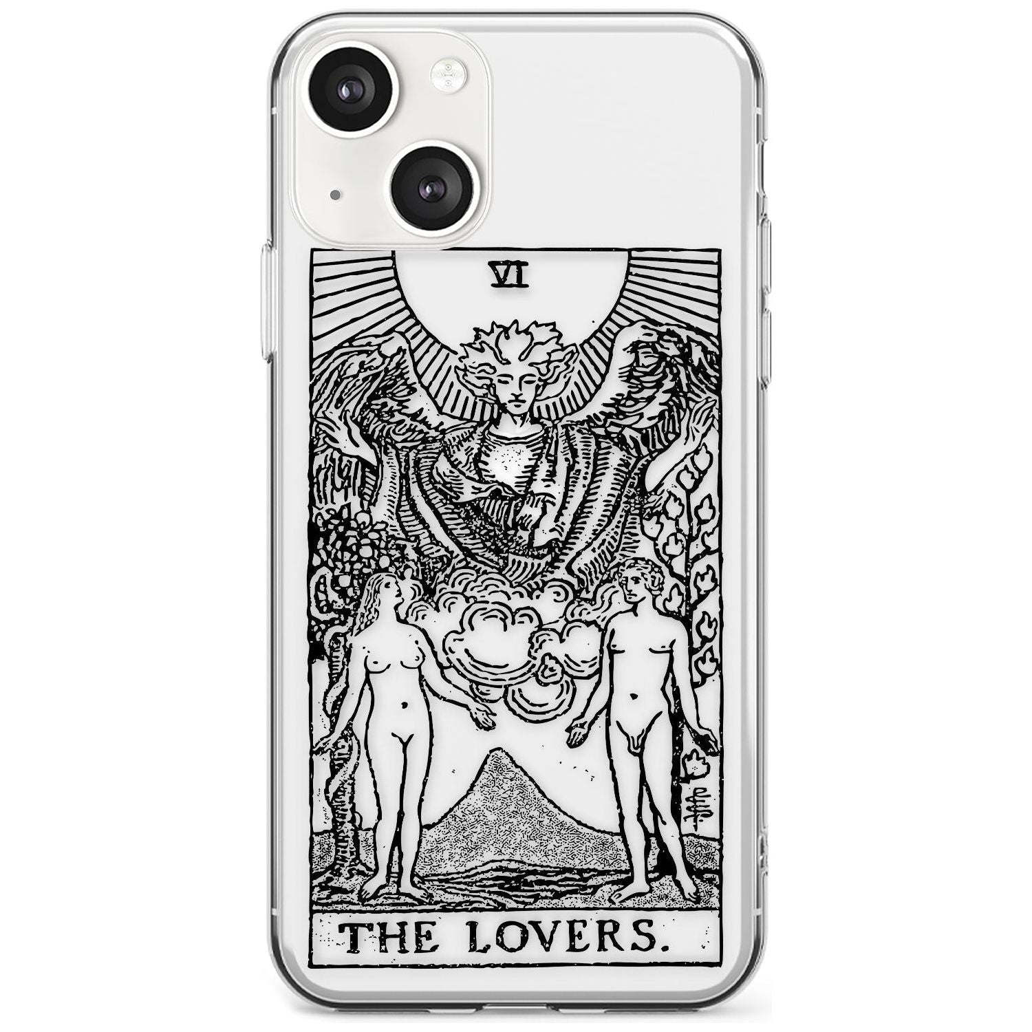 Personalised The Lovers Tarot Card - Transparent Custom Phone Case iPhone 13 / Clear Case,iPhone 13 Mini / Clear Case,iPhone 14 / Clear Case,iPhone 14 Plus / Clear Case Blanc Space