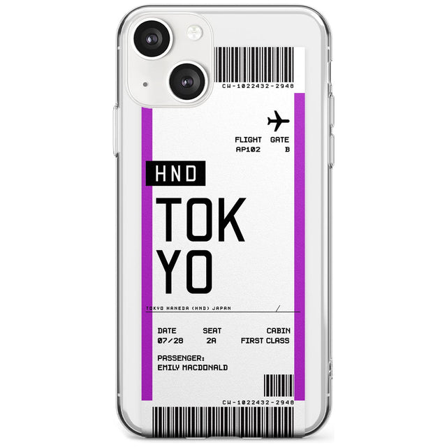 Personalised Tokyo Boarding Pass Custom Phone Case iPhone 13 / Clear Case,iPhone 13 Mini / Clear Case,iPhone 14 / Clear Case,iPhone 14 Plus / Clear Case Blanc Space