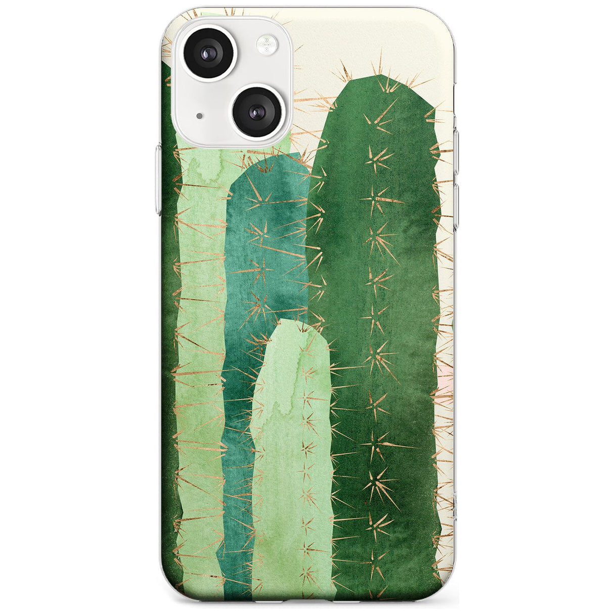 Large Cacti Mix Design Phone Case iPhone 13 / Clear Case,iPhone 13 Mini / Clear Case,iPhone 14 / Clear Case,iPhone 14 Plus / Clear Case Blanc Space