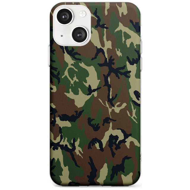Forest Green Camo Phone Case iPhone 13 Mini / Clear Case,iPhone 13 / Clear Case,iPhone 14 Plus / Clear Case,iPhone 14 / Clear Case Blanc Space