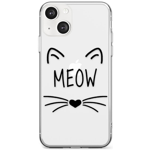 Cat Whiskers Phone Case iPhone 13 Mini / Clear Case,iPhone 13 / Clear Case,iPhone 14 Plus / Clear Case,iPhone 14 / Clear Case Blanc Space