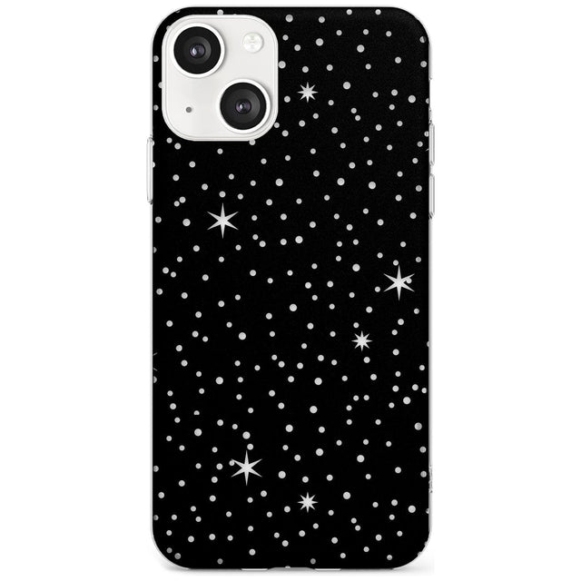 Celestial  Cut-Out Stars Phone Case iPhone 13 Mini / Clear Case,iPhone 13 / Clear Case,iPhone 14 Plus / Clear Case,iPhone 14 / Clear Case Blanc Space