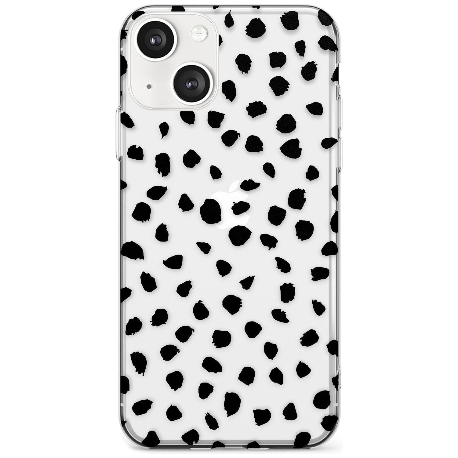 Black on Transparent Dalmatian Polka Dot Spots Phone Case iPhone 13 / Clear Case,iPhone 13 Mini / Clear Case,iPhone 14 / Clear Case,iPhone 14 Plus / Clear Case Blanc Space