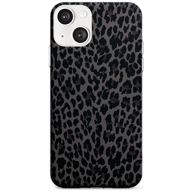 Dark Animal Print Pattern Small Leopard Phone Case iPhone 13 / Clear Case,iPhone 13 Mini / Clear Case,iPhone 14 / Clear Case,iPhone 14 Plus / Clear Case Blanc Space