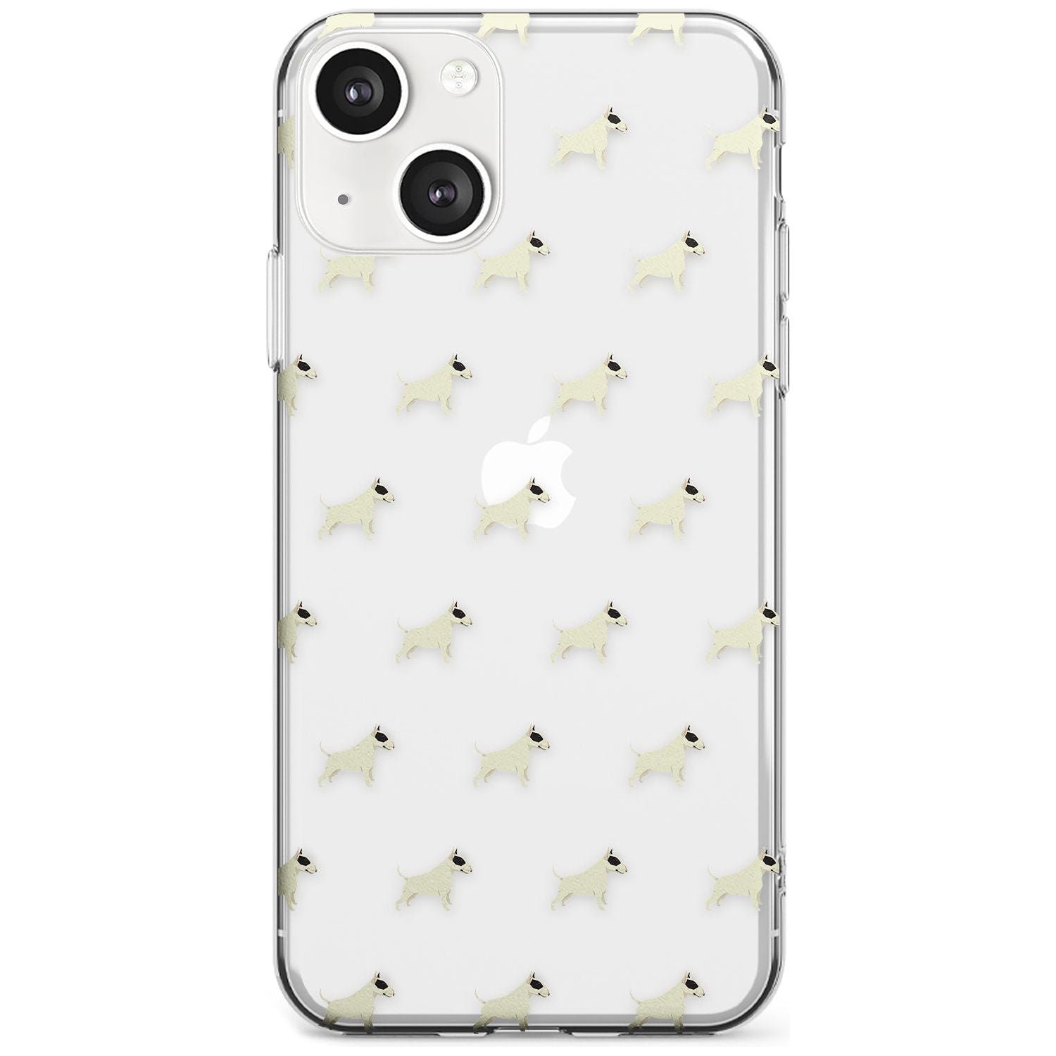 Bull Terrier Dog Pattern Clear Phone Case iPhone 13 / Clear Case,iPhone 13 Mini / Clear Case,iPhone 14 / Clear Case,iPhone 14 Plus / Clear Case Blanc Space