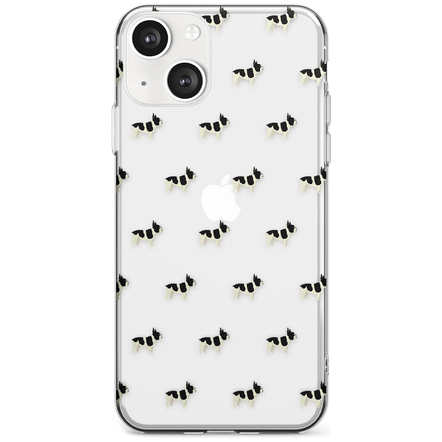 French Bulldog Dog Pattern Clear Phone Case iPhone 13 / Clear Case,iPhone 13 Mini / Clear Case,iPhone 14 / Clear Case,iPhone 14 Plus / Clear Case Blanc Space