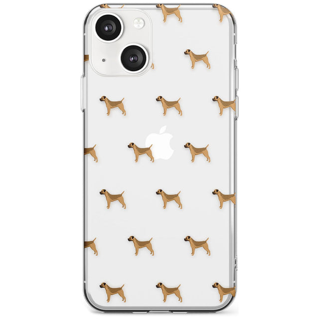 Border Terrier Dog Pattern Clear Phone Case iPhone 13 / Clear Case,iPhone 13 Mini / Clear Case,iPhone 14 / Clear Case,iPhone 14 Plus / Clear Case Blanc Space