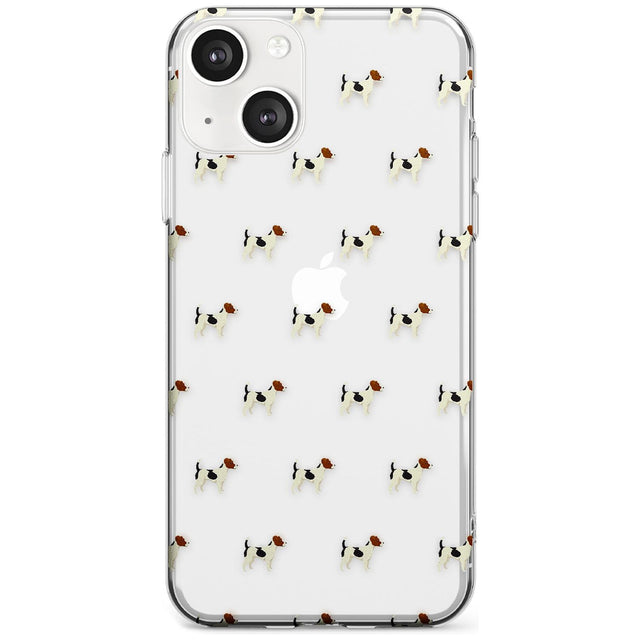 Jack Russell Terrier Dog Pattern Clear Phone Case iPhone 13 / Clear Case,iPhone 13 Mini / Clear Case,iPhone 14 / Clear Case,iPhone 14 Plus / Clear Case Blanc Space