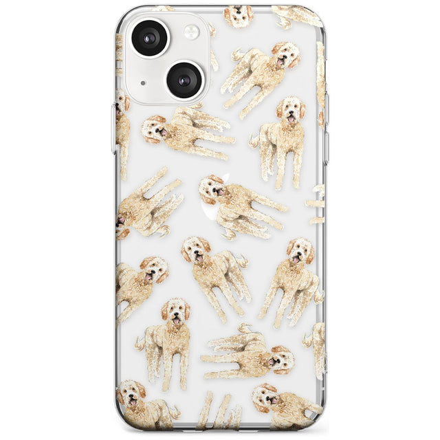 Goldendoodle Watercolour Dog Pattern Phone Case iPhone 13 / Clear Case,iPhone 13 Mini / Clear Case,iPhone 14 / Clear Case,iPhone 14 Plus / Clear Case Blanc Space