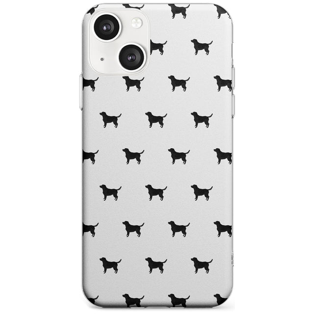 Black Labrador Dog Pattern Phone Case iPhone 13 / Clear Case,iPhone 13 Mini / Clear Case,iPhone 14 / Clear Case,iPhone 14 Plus / Clear Case Blanc Space