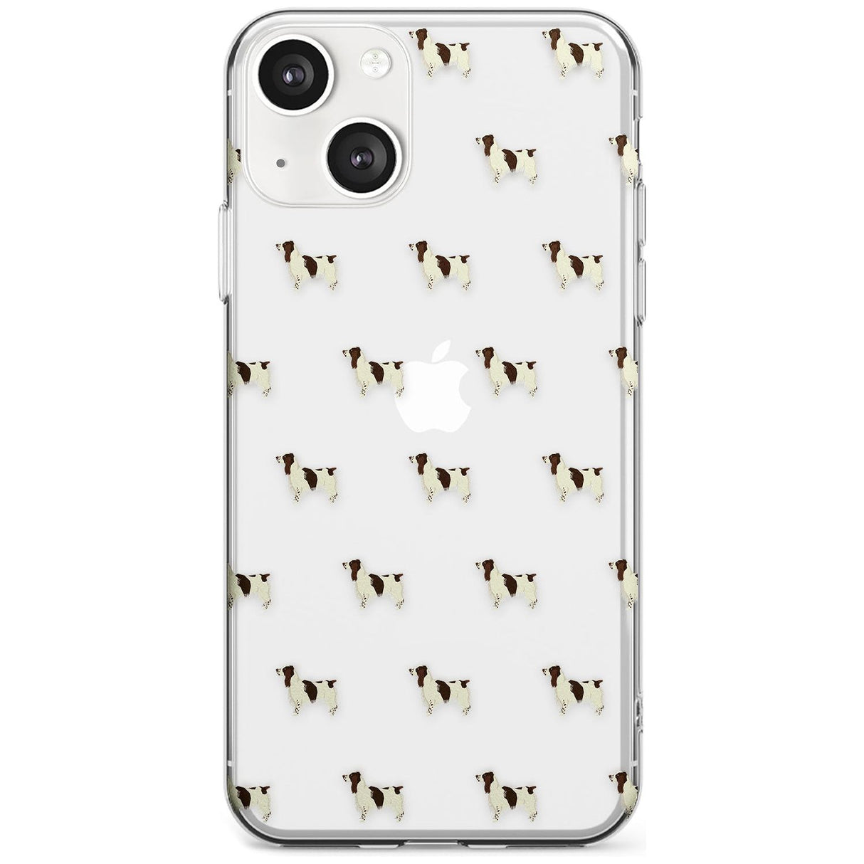 English Springer Spaniel Dog Pattern Clear Phone Case iPhone 13 / Clear Case,iPhone 13 Mini / Clear Case,iPhone 14 / Clear Case,iPhone 14 Plus / Clear Case Blanc Space
