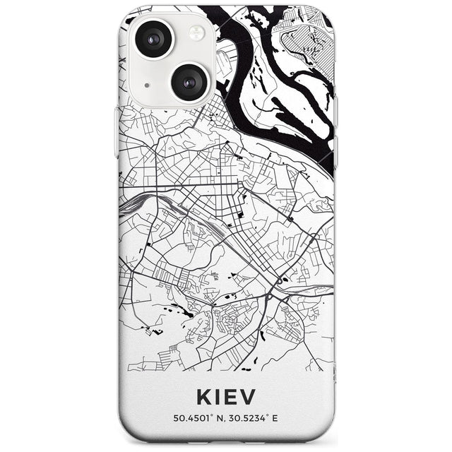 Map of Kiev, Ukraine Phone Case iPhone 13 / Clear Case,iPhone 13 Mini / Clear Case,iPhone 14 / Clear Case,iPhone 14 Plus / Clear Case Blanc Space