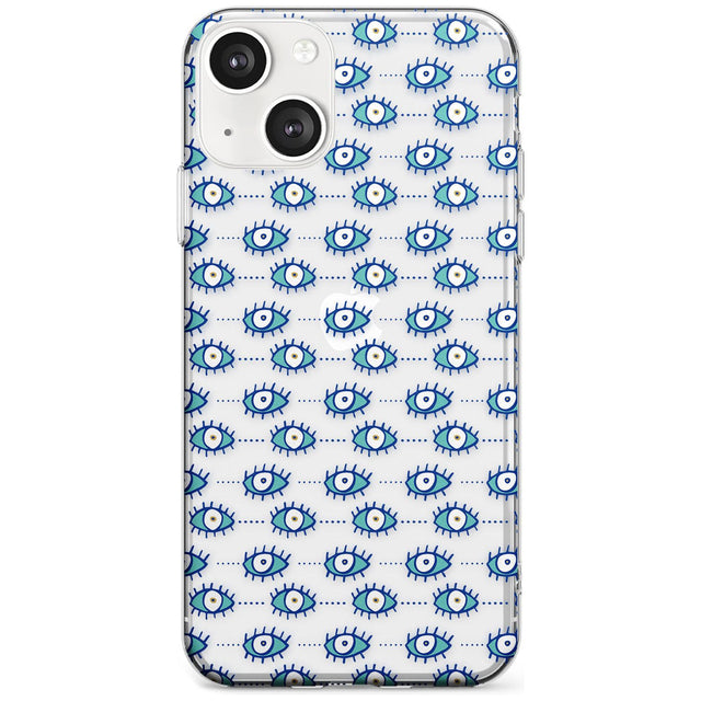 Crazy Eyes (Clear) Psychedelic Eyes Pattern Phone Case iPhone 13 / Clear Case,iPhone 13 Mini / Clear Case,iPhone 14 / Clear Case,iPhone 14 Plus / Clear Case Blanc Space