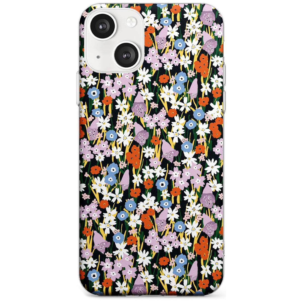 Energetic Floral Mix: Solid Phone Case iPhone 13 / Clear Case,iPhone 13 Mini / Clear Case,iPhone 14 / Clear Case,iPhone 14 Plus / Clear Case Blanc Space