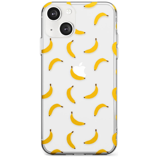 Banana Pattern Phone Case iPhone 13 / Clear Case,iPhone 13 Mini / Clear Case,iPhone 14 / Clear Case,iPhone 14 Plus / Clear Case Blanc Space