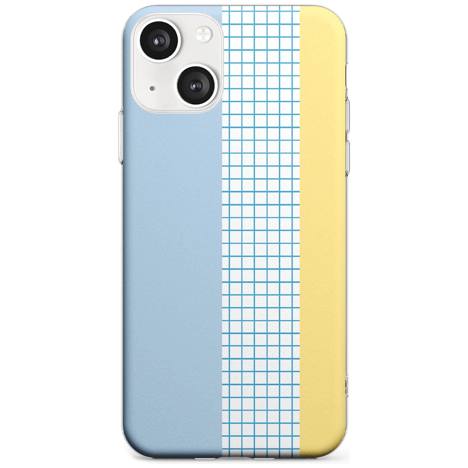 Abstract Grid Blue & Yellow Phone Case iPhone 13 / Clear Case,iPhone 13 Mini / Clear Case,iPhone 14 / Clear Case,iPhone 14 Plus / Clear Case Blanc Space