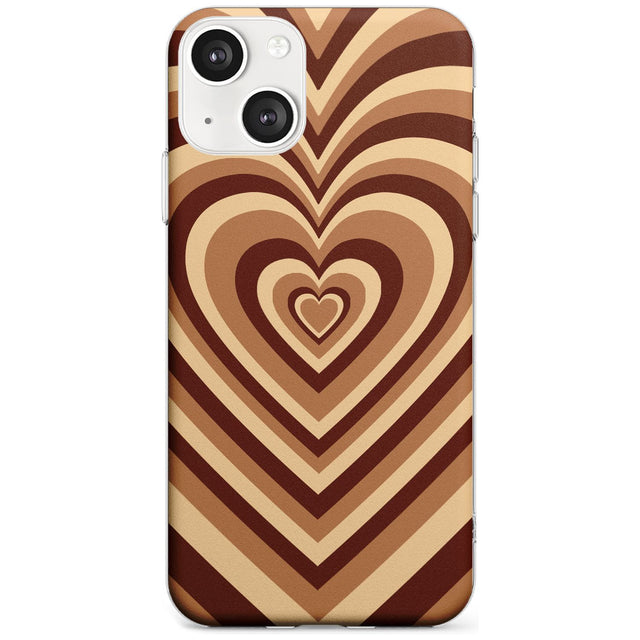 Latte Heart Illusion Phone Case iPhone 13 / Clear Case,iPhone 13 Mini / Clear Case,iPhone 14 / Clear Case,iPhone 14 Plus / Clear Case Blanc Space