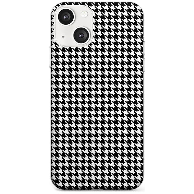 Black Houndstooth Pattern Phone Case iPhone 13 Mini / Clear Case,iPhone 13 / Clear Case,iPhone 14 Plus / Clear Case,iPhone 14 / Clear Case Blanc Space