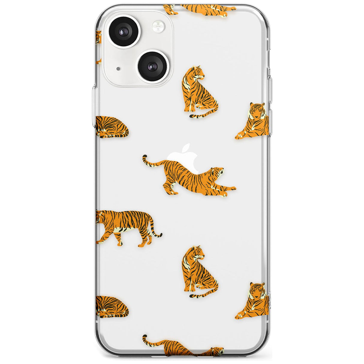 Clear Tiger Jungle Cat Pattern Phone Case iPhone 13 / Clear Case,iPhone 13 Mini / Clear Case,iPhone 14 / Clear Case,iPhone 14 Plus / Clear Case Blanc Space