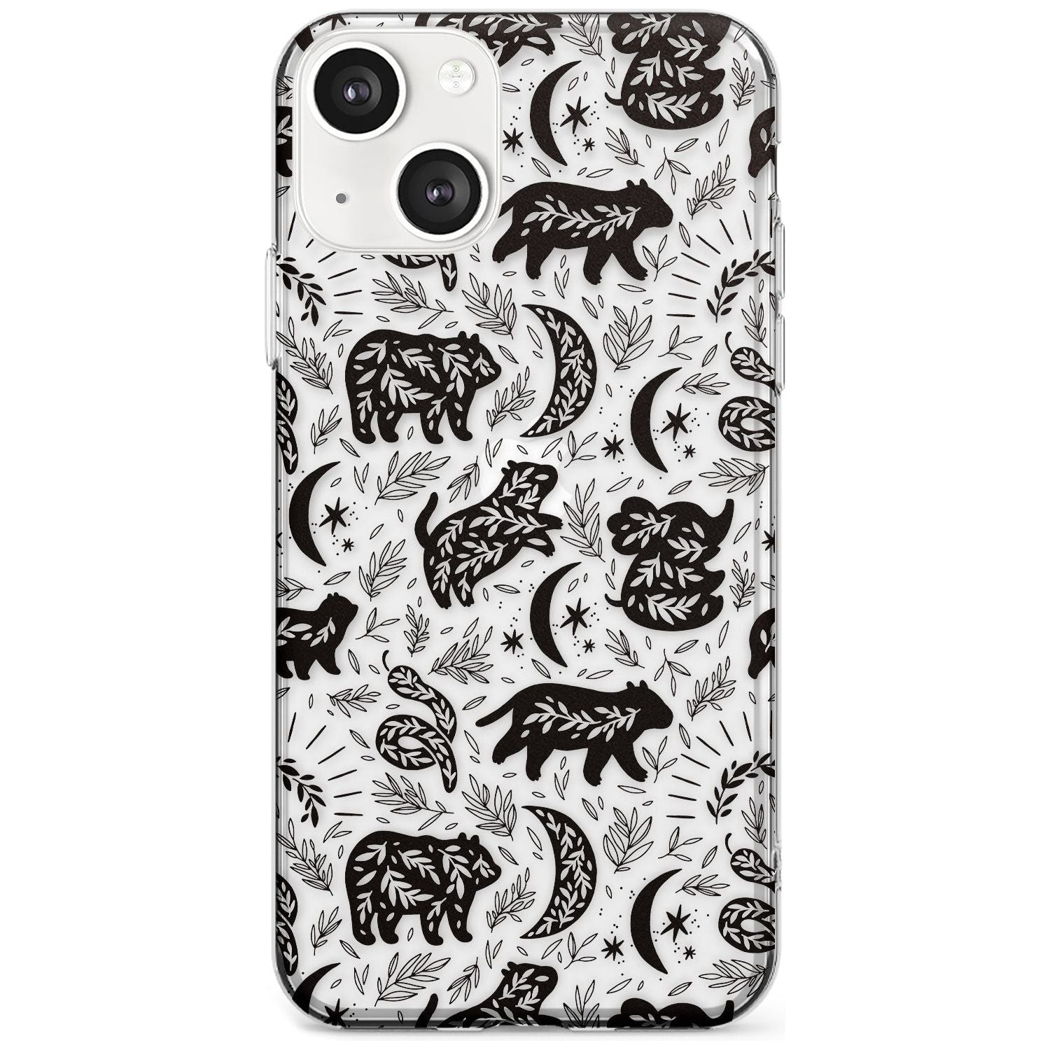 Leafy Bears Phone Case iPhone 13 / Clear Case,iPhone 13 Mini / Clear Case,iPhone 14 / Clear Case,iPhone 14 Plus / Clear Case Blanc Space