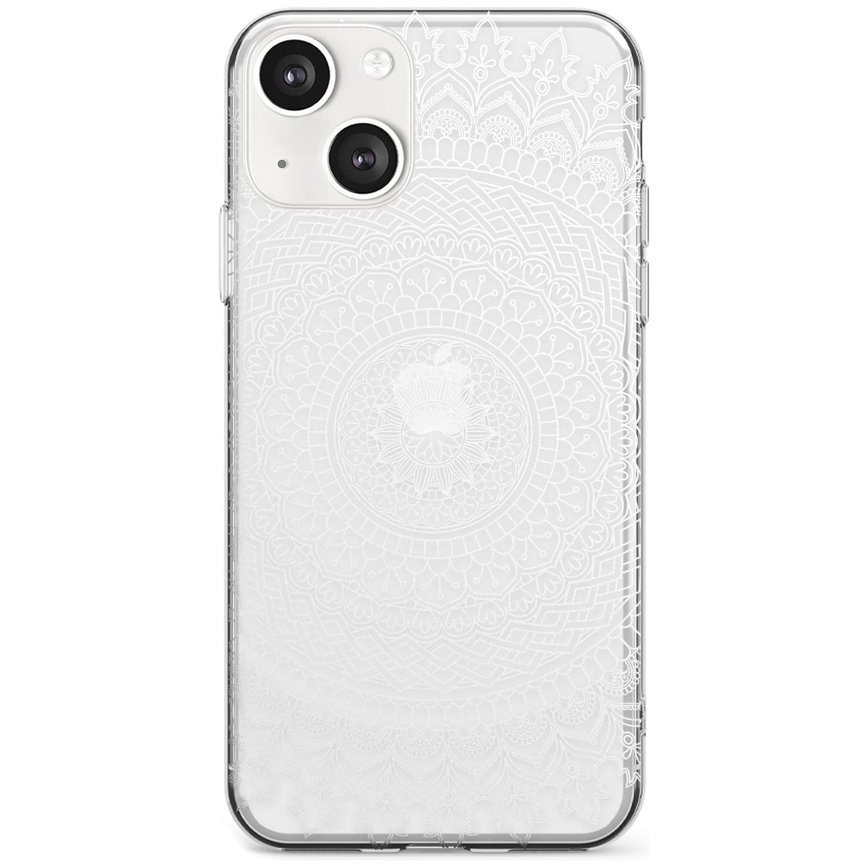Large White Mandala Design Phone Case iPhone 13 / Clear Case,iPhone 13 Mini / Clear Case,iPhone 14 / Clear Case,iPhone 14 Plus / Clear Case Blanc Space
