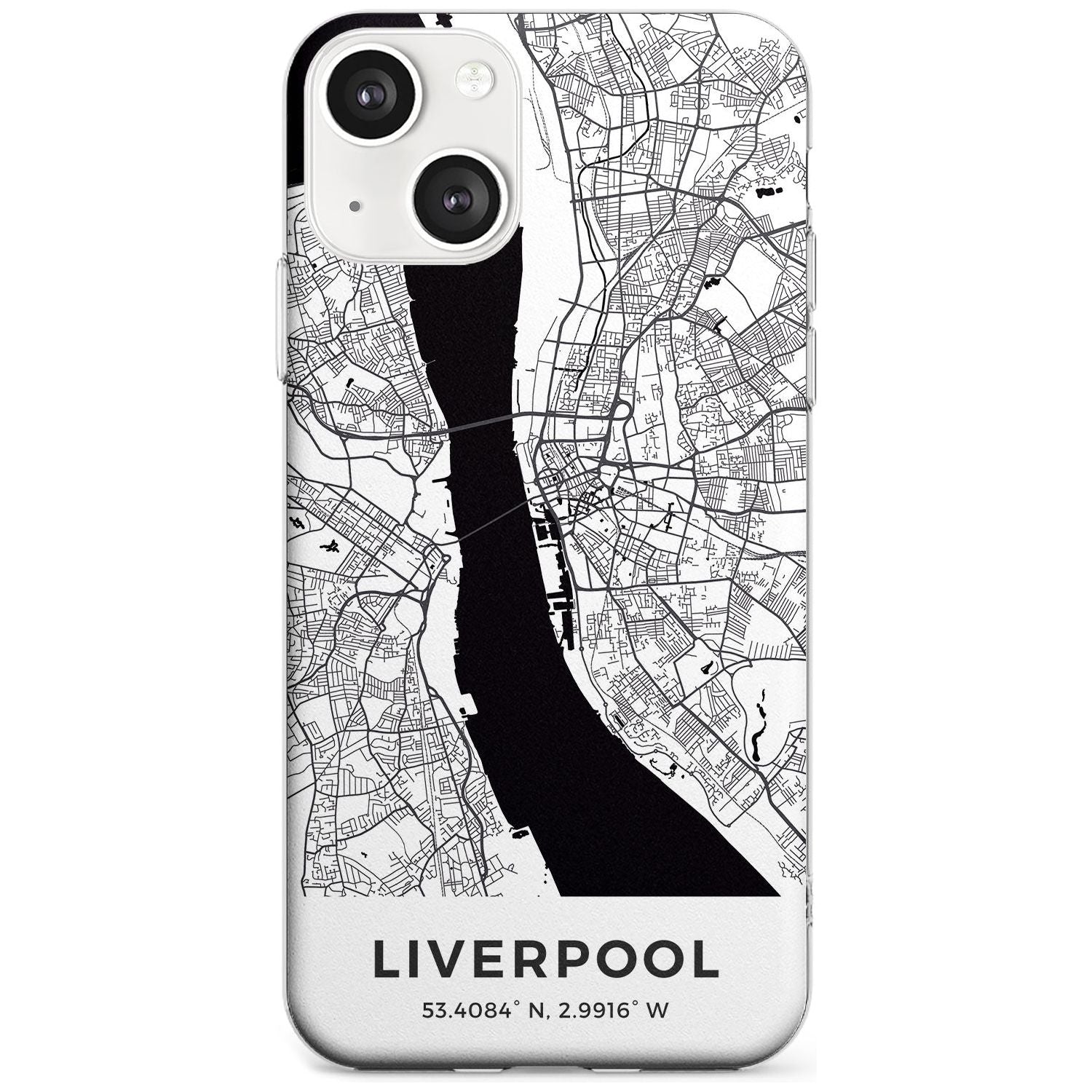 Map of Liverpool, England Phone Case iPhone 13 / Clear Case,iPhone 13 Mini / Clear Case,iPhone 14 / Clear Case,iPhone 14 Plus / Clear Case Blanc Space