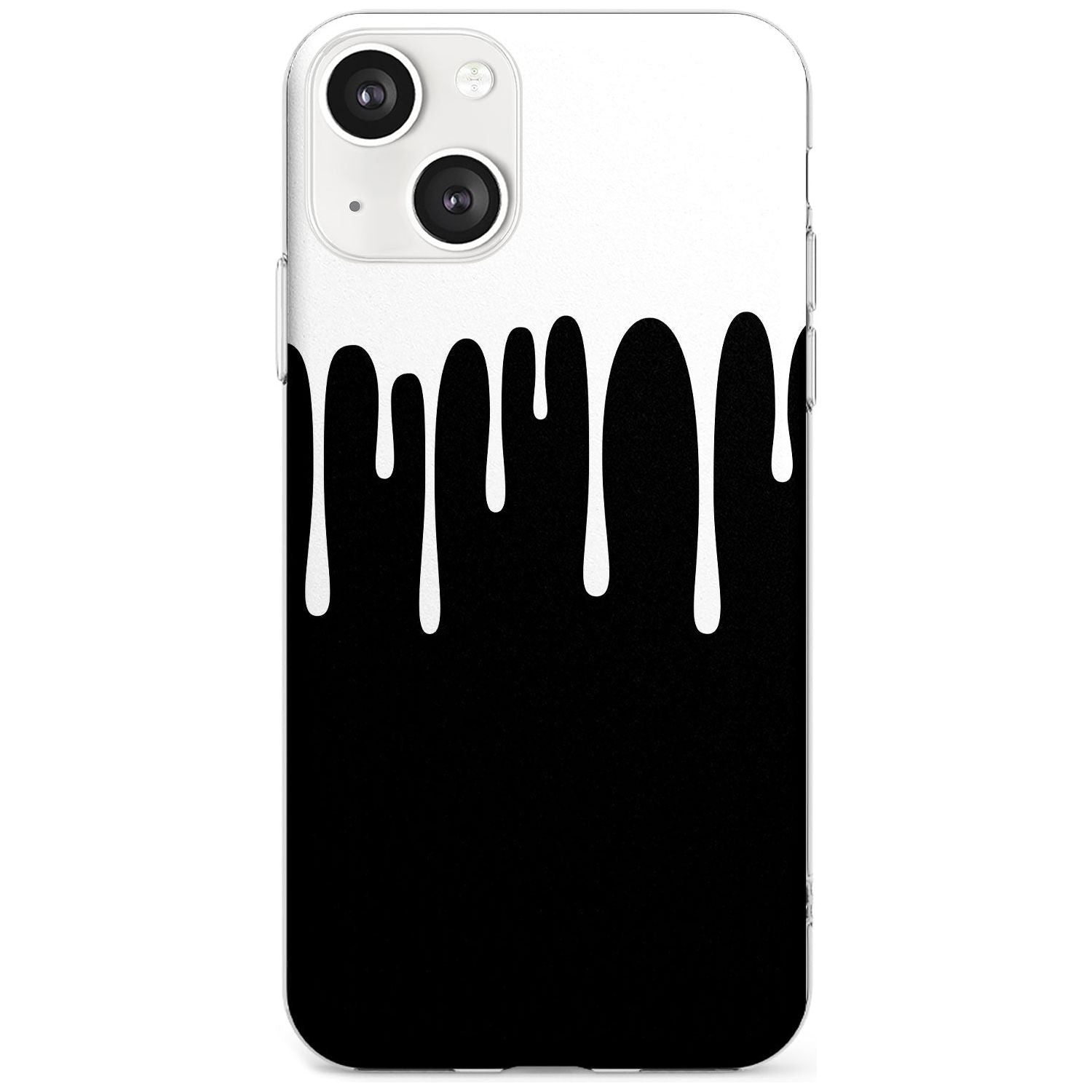 Melted Effect: White & Black Phone Case iPhone 13 / Clear Case,iPhone 13 Mini / Clear Case,iPhone 14 / Clear Case,iPhone 14 Plus / Clear Case Blanc Space