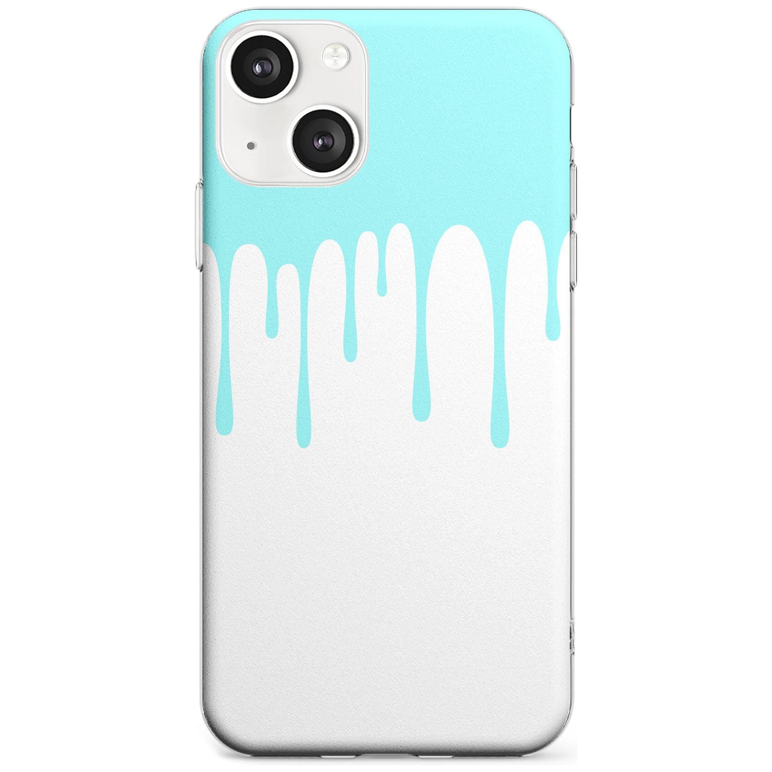 Melted Effect: Teal & White Phone Case iPhone 13 / Clear Case,iPhone 13 Mini / Clear Case,iPhone 14 / Clear Case,iPhone 14 Plus / Clear Case Blanc Space