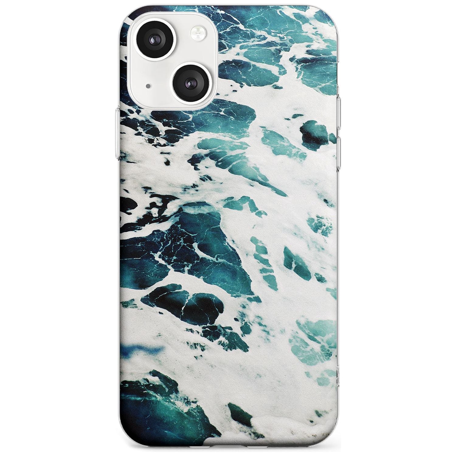 Ocean Waves Photograph Phone Case iPhone 13 / Clear Case,iPhone 13 Mini / Clear Case,iPhone 14 / Clear Case,iPhone 14 Plus / Clear Case Blanc Space